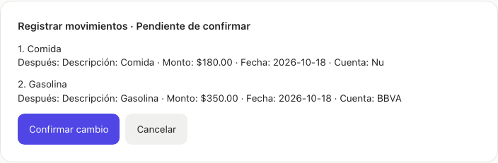 Dos gastos preparados para revisar en Tito